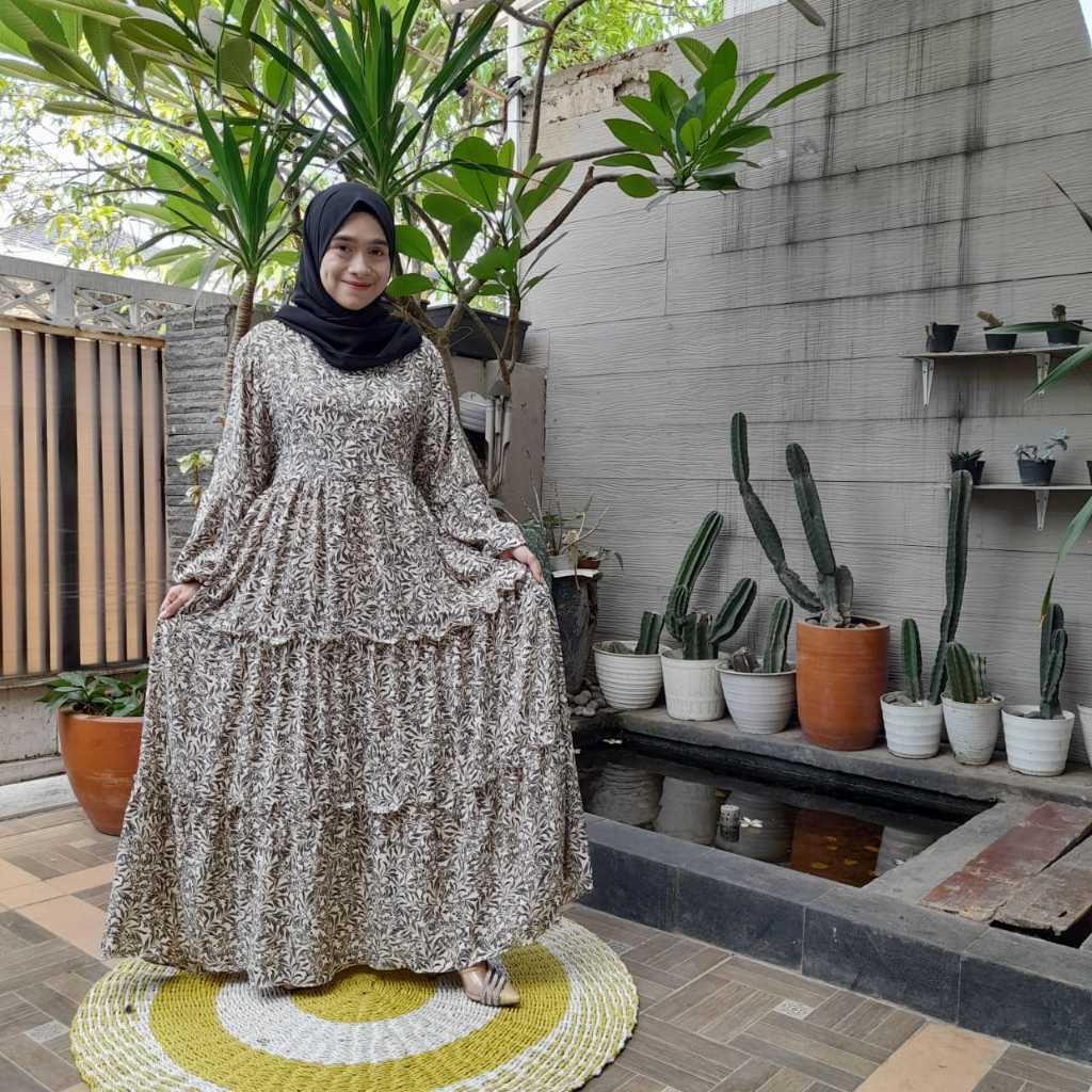 "GAMIS ONLY" DRESS GAMIS WANITA / GAMIS MOTIF BUNGA / GAMIS WOLFIS PRINTING