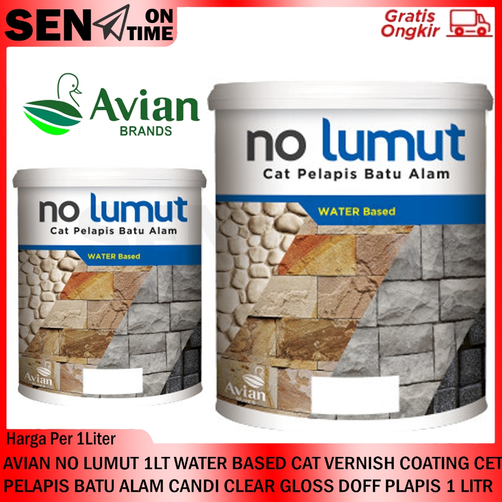CAT PELAPIS BATU ALAM WATER BASED GLOSS DOFF PLAPIS KALENG 1 LT NO LUMUT PLAPIS MELINDUNGI SAMPAI DA