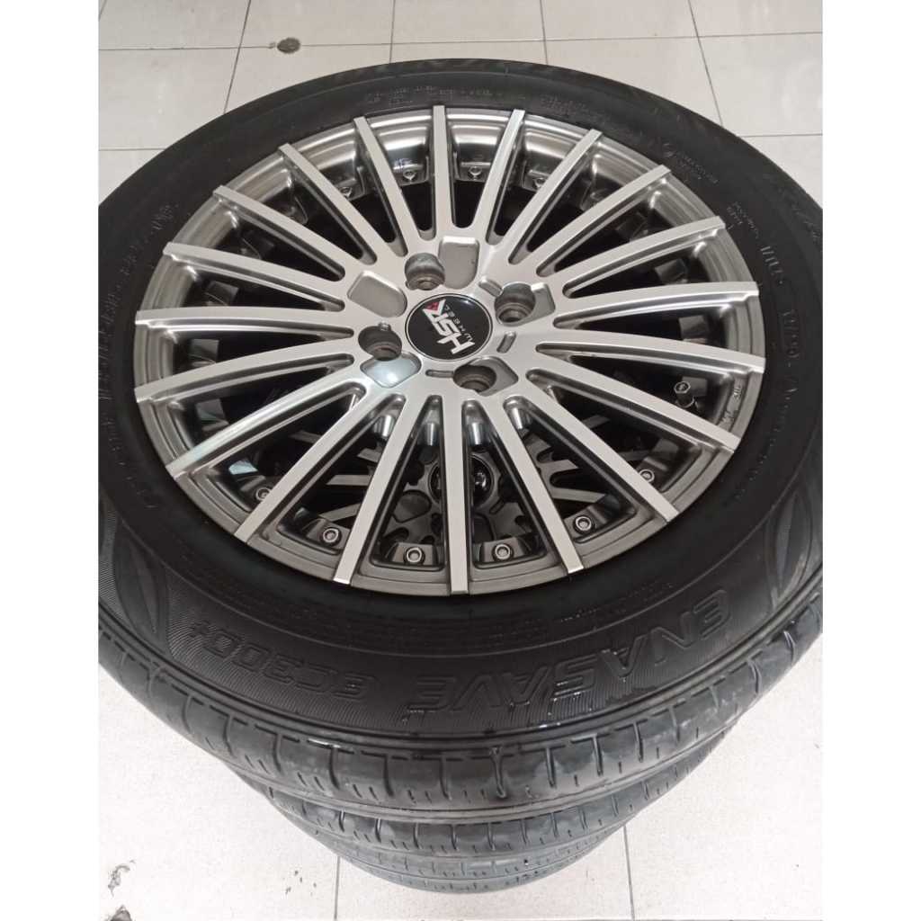 VELG HSR TANDAM BEKAS MURAH RING 15 LEBAR 6,5 INCH LUBANG BAUT 4 X 100 OFFSET 42 WARNA GREY POLISH +