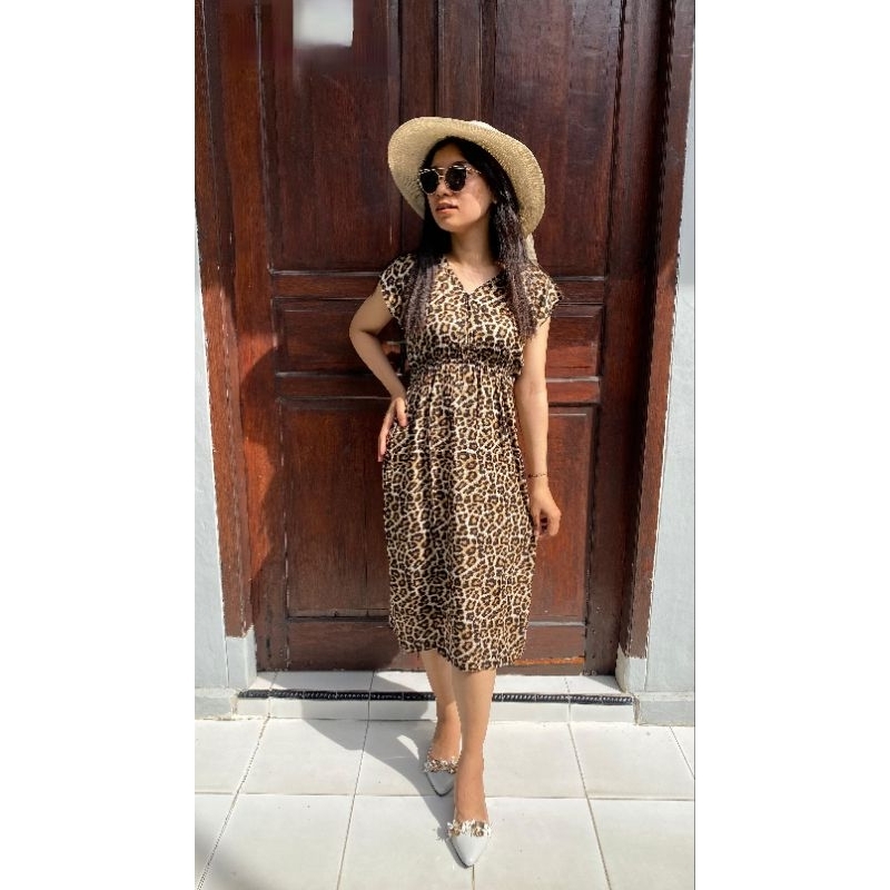 Daster Bali Manohara Leopard Panjang rayon adem