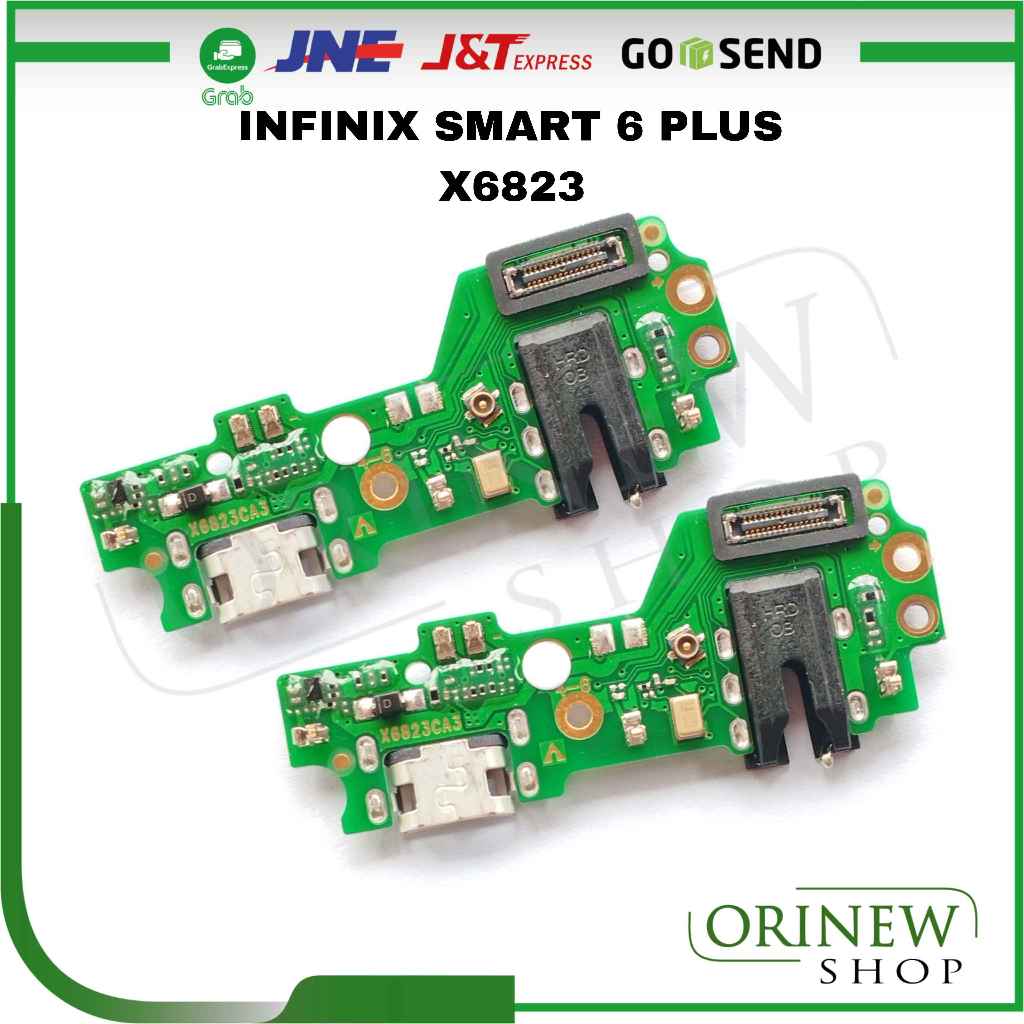 Pcb Board Usb Konektor Cas Infinix Smart 6 Plus X6823 Connector Charger Papan Mic Original
