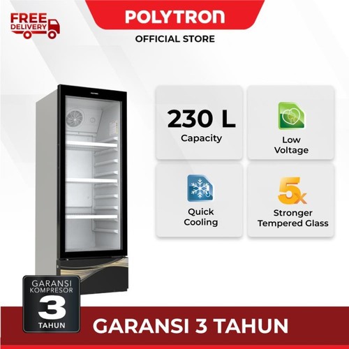 SHOWCASE POLYTRON SCN 187 / POLYTRON SHOWCASE 1 PINTU FATSCOOL SCN 187 [230 LITER]