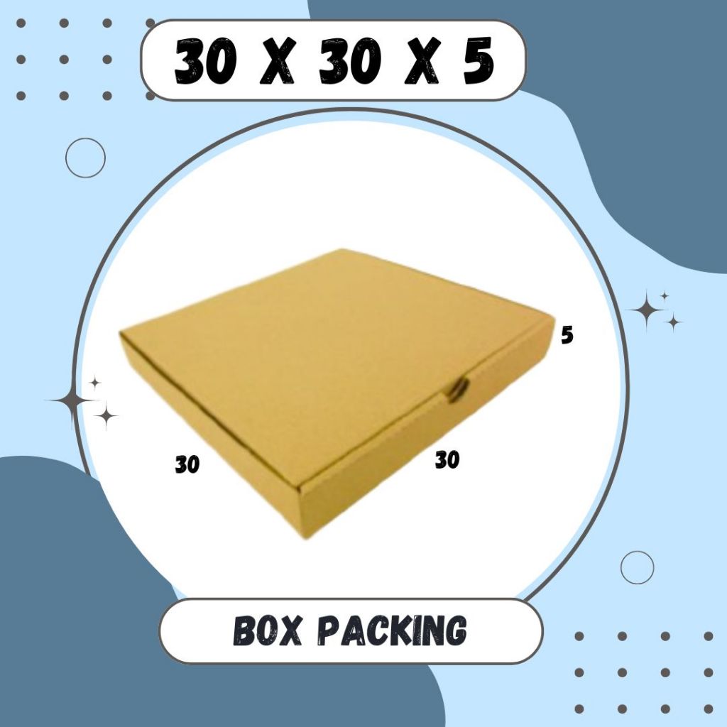 

Dus Packing 30x30x5 LD Kardus Pizza Hampers Kotak Kemasan Box Souvenir Karton Sparepart Minyak Wangi