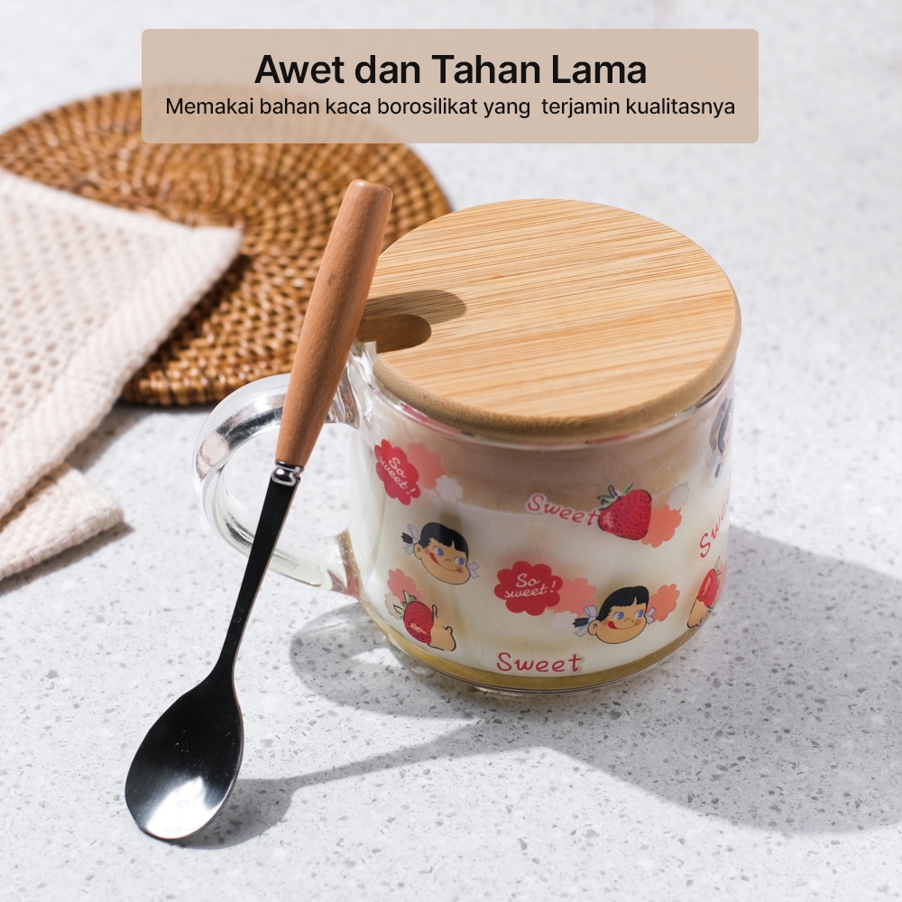 Gelas Aesthetic Gelas Kaca anak lucu
