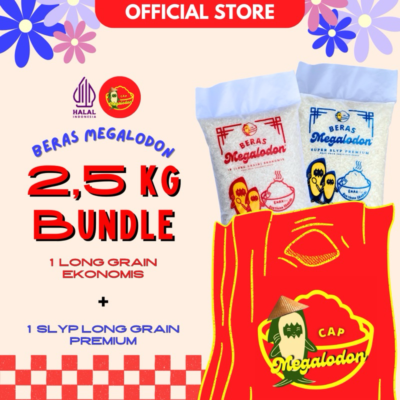 

Bundling Beras Cap Megalodon 2,5 Kg (Ekonomis+Premium)