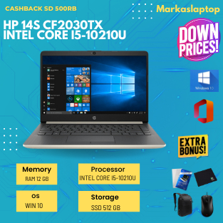 HP 14S-CF2030TX INTEL CORE I5-10210U  (RAM 12GB / SSD 512GB / 14"INCH)
