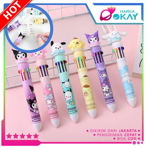 

HO Bolpen Gel Tinta Donat Animasi 10 Warna Alat Tulis Sekolah Anak Super Imut Pena Mekanik Karakter Kartun Pulpen 10 Warna Lucu 3D DOLL