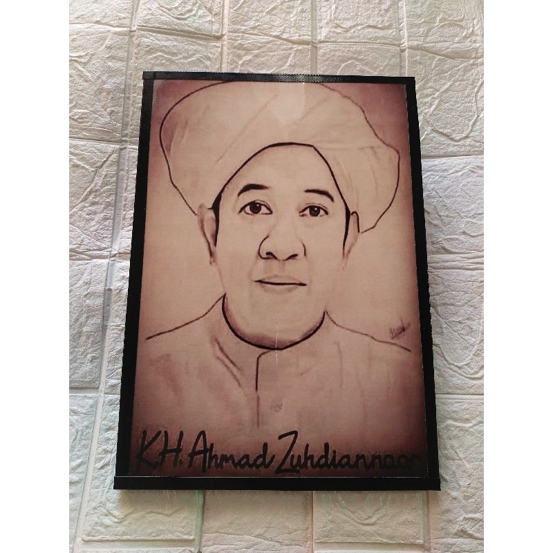 walldecor foto hiasan dinding lukisan foto guru KH.ahmad zuhdiannor ( guru zuhdi )