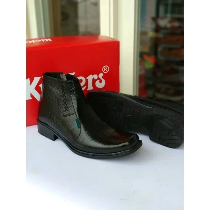 KICKERS - sepatu formal kerja pria / sepatu pantofel pria / sepatu PDH kantor pria kulit asli hitam