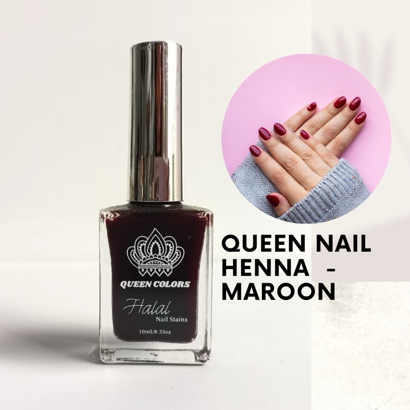 Maroon Queen Nail Henna pacar kuku halal pacar kuku muslim pacar kuku halal sah buat sholat