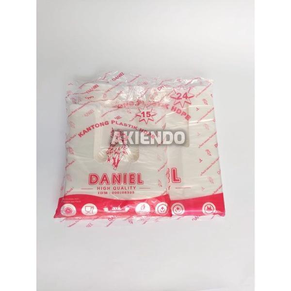 Kantong plastik bening putih transparan ukr 15 dan 24 merk daniel kresek tenteng bening HD PE 300gr