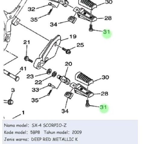 SCREW BAUT KARET STEP PAN HEAD SCORPIO