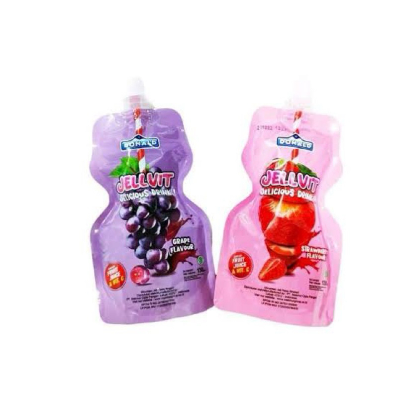 

DONALD JELLY VIT JELICIOUS DRINK 130 ML | JELLYVIT PUDDING RASA STRAWBERRY ANGGUR