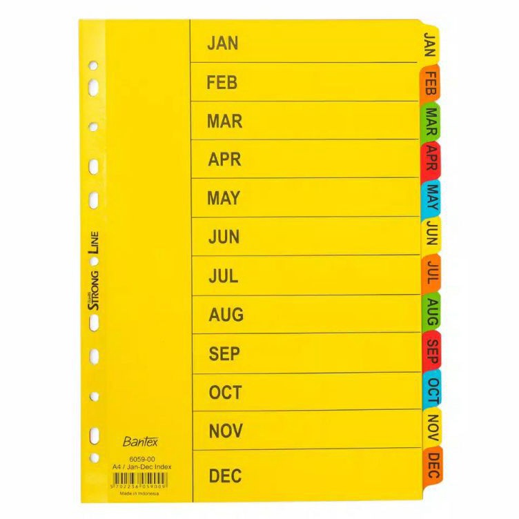 

Fast Payment Bantex Pembatas Binder Divider Size A4 12 Lembar Index Bulan
