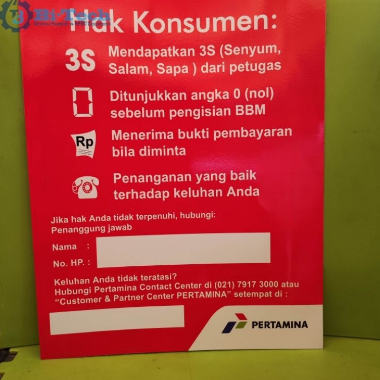 

Borong Produk Kertas 3S SPBU Senyum Salam Sapa Hak Konsumen SPBU Ukuran A3