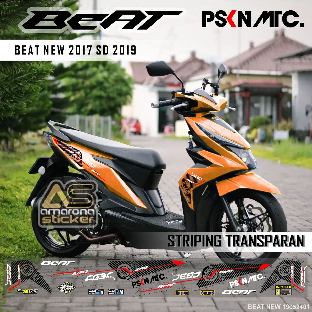 STIKER STRIPING BEAT NEW ESP STREET 2017 TRANSPARAN SIMPEL