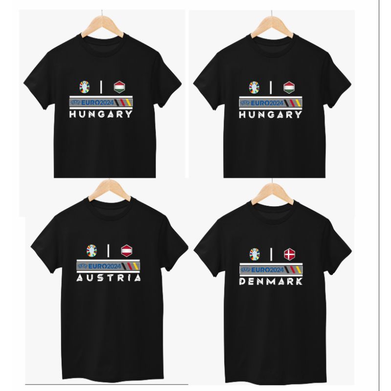kaos t-shirt kaos Jersey EURO 2024 Austria, denmak, hungary