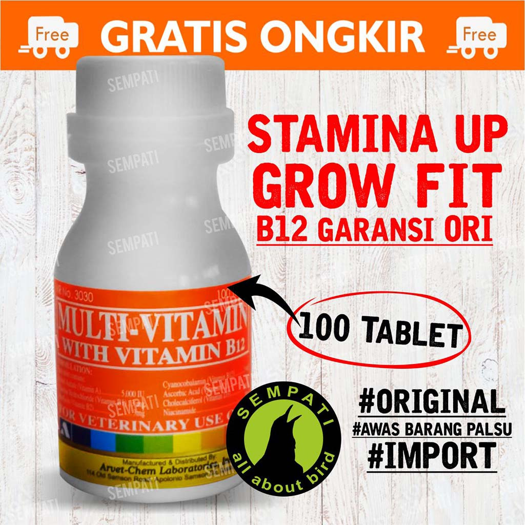 Multivitamin Ayam B12 Arvet Chem 100 Tablets Import Filipina Vitamin Tulang Otot Stamina Tambah Nafs