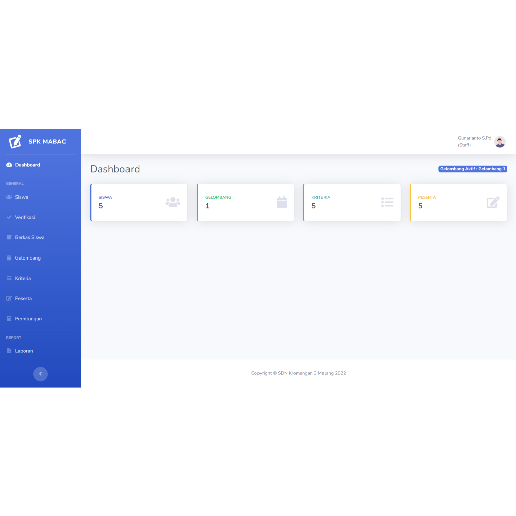 Aplikasi SPK Penerima Beasiswa Metode MABAC Berbasis Web