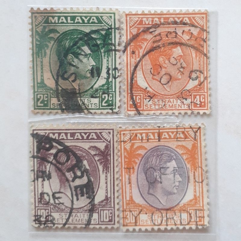 

Perangko Straits Settlements (Malaya) 1937-41 King George VI issue Tahun 1937-1941 set 4pcs