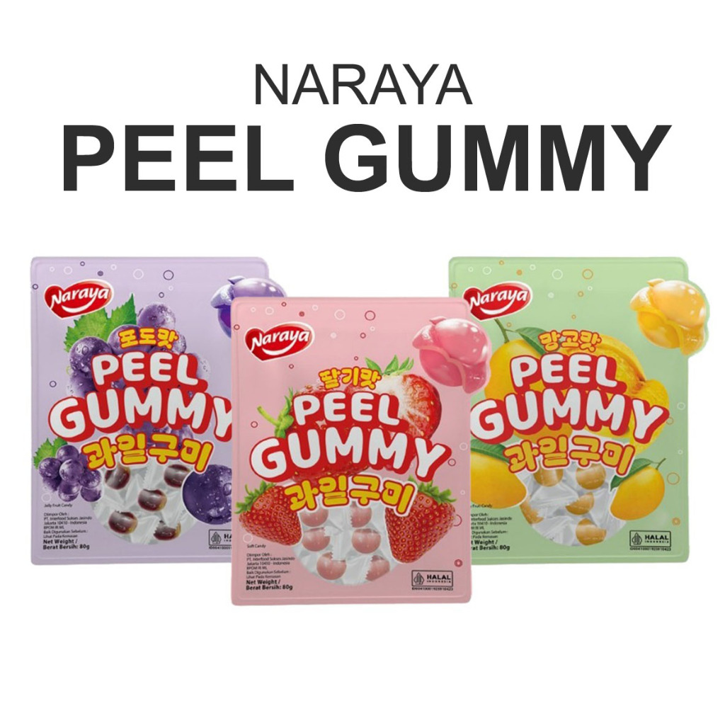 

NARAYA PEEL GUMMY JELLY FRUIT CANDY 80gr