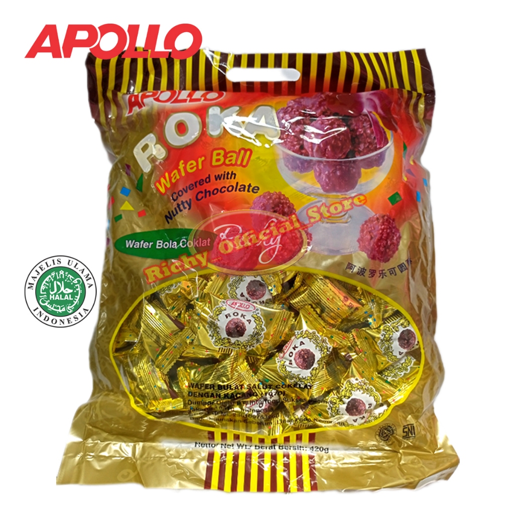 

ROKA CHOCOLATE WAFER BALL 300gr Isi 50 Pcs