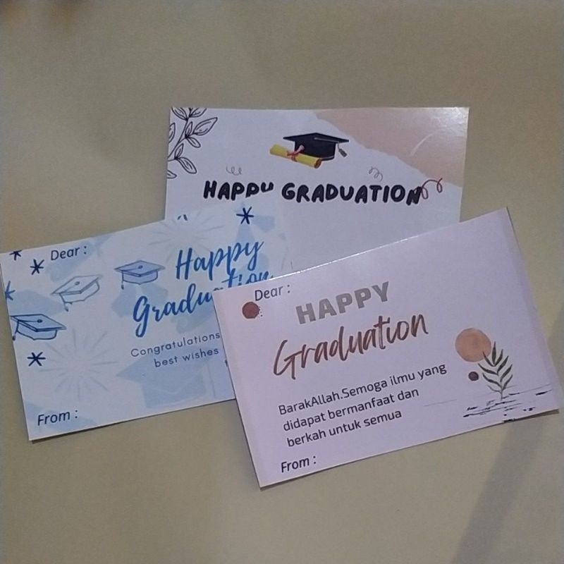 Kartu ucapan wisuda untuk buket