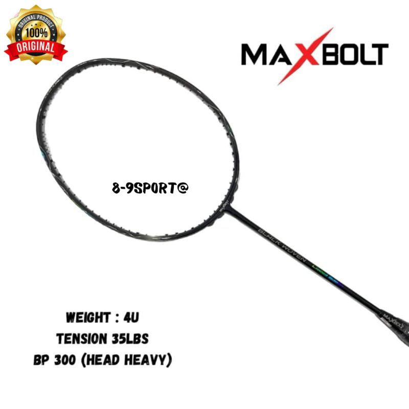 raket badminton original maxbolt black woven raket bulutangkis maxbolt original