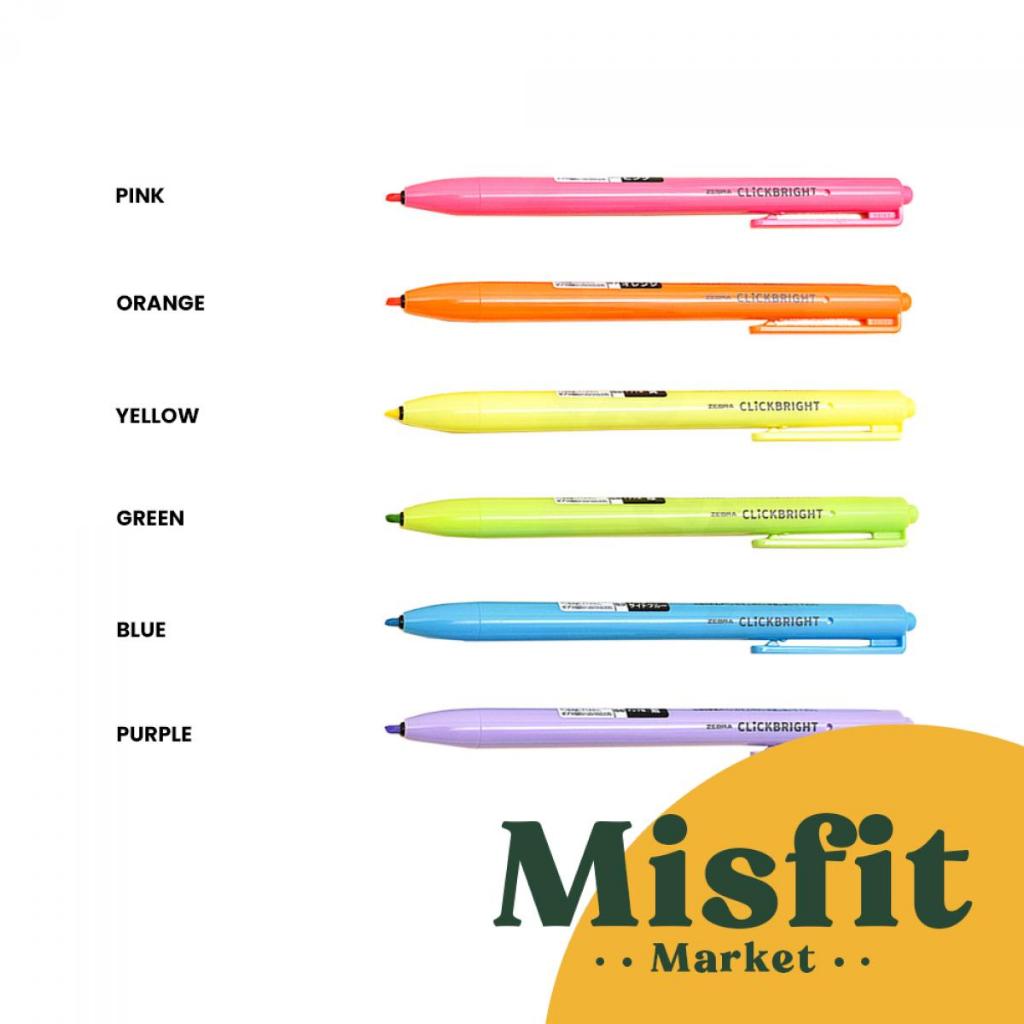 

D3W! Zebra WKS30 CLICKBRIGHT Highlighter Pen Pulpen warna warni