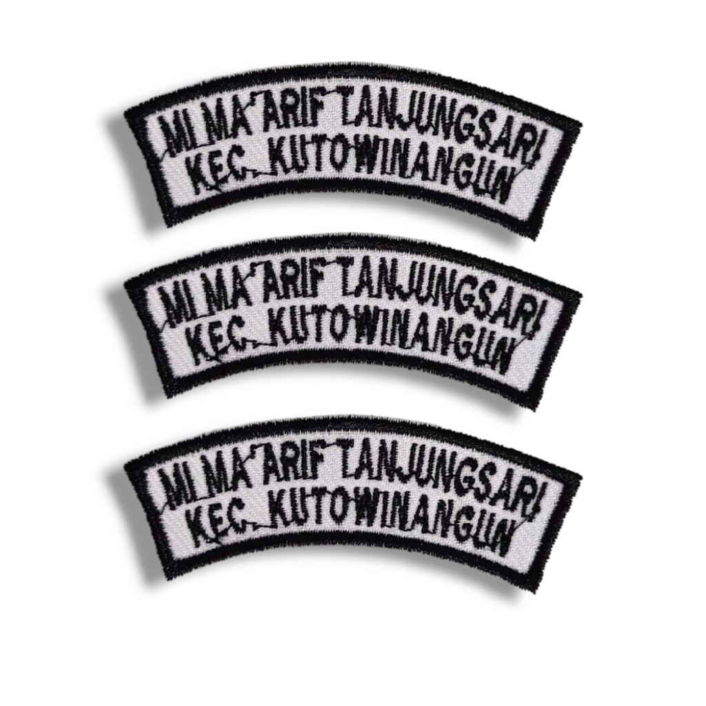( 1 hari jadi ) badge / bed identitas sekolah / bed nama sekolah bordir satuan