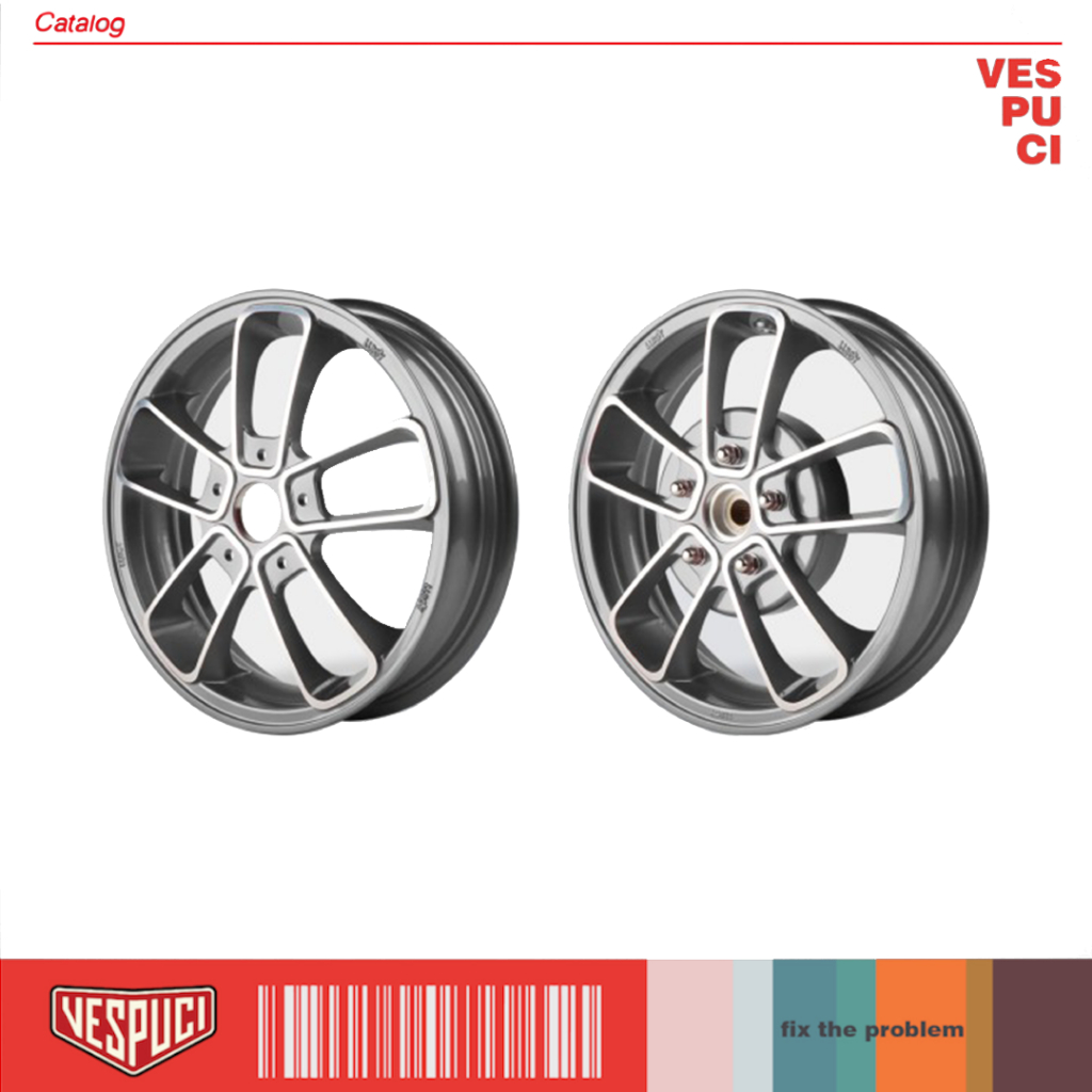 Velg Luigy type CS-06 Grey Model SIP Ring 12 for Vespa Matic Matik Metik Sprint Primavera 3V iGet AB