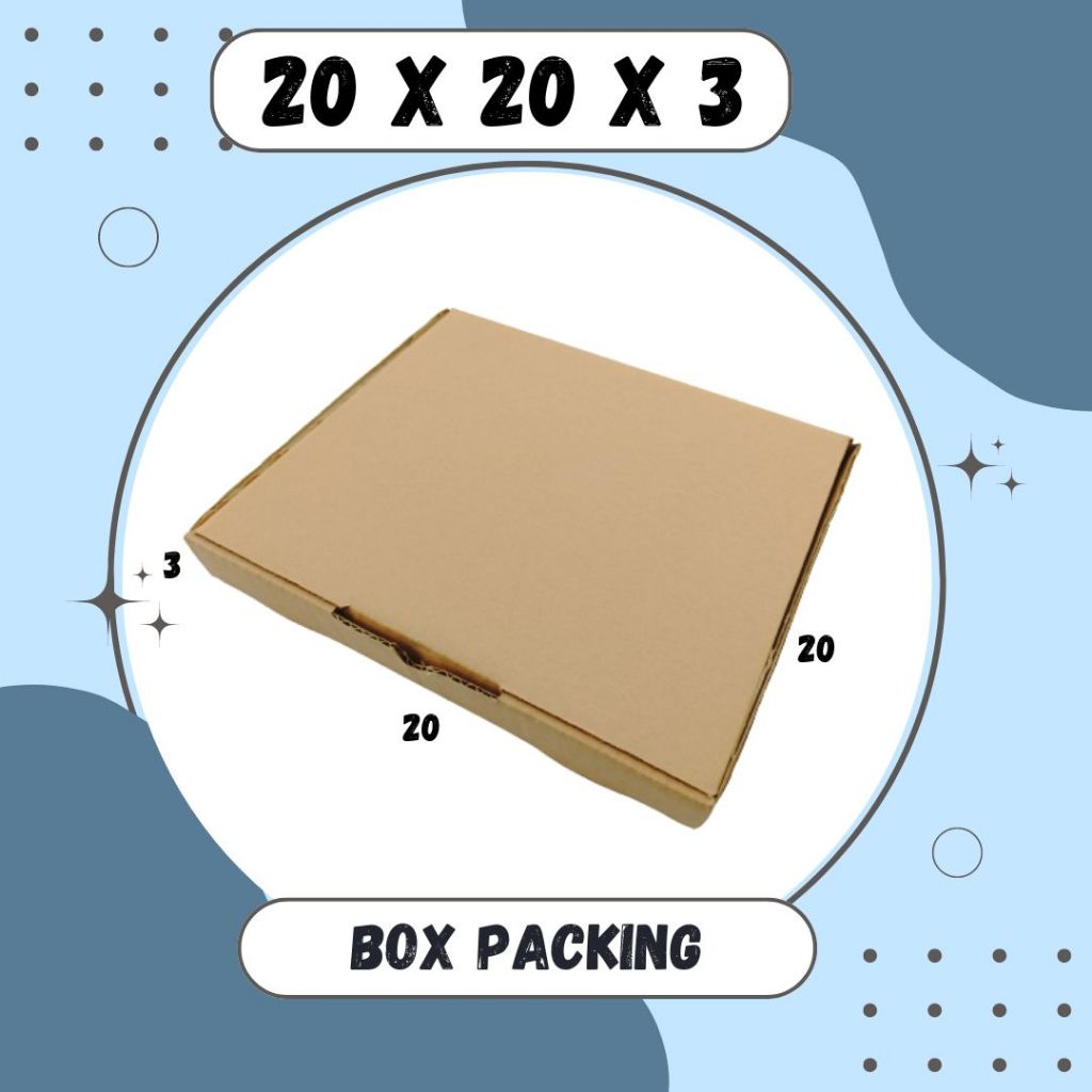 

Kardus 20x20x3 LD box dus packing kotak kemasan karton pizza souvenir hampers minyak wangi kosmetik