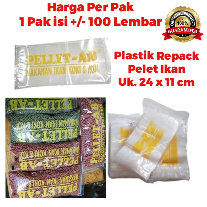 Plastik Seal Clip PELET IKAN Kemasan KECIL PER PAK - Pellet AB Repack Klip Makanan Pakan Mas Koki Go