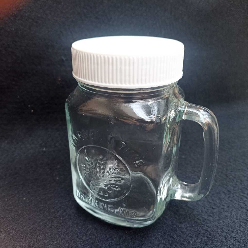 Drinking Jar Mug Jar Glass Gelas Air Minum Kaca Bening Gelas Toples Kedaung HARVEST TIME dengan Tutu