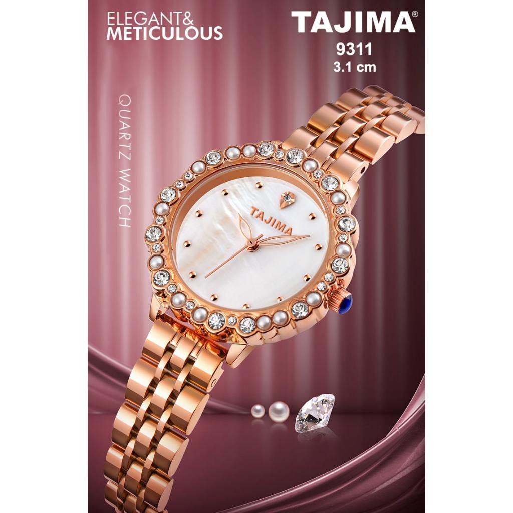 Jam Tangan Wanita Analog Tajima 9311 Stainless Steel Water Resist Original Garansi + Free BOX