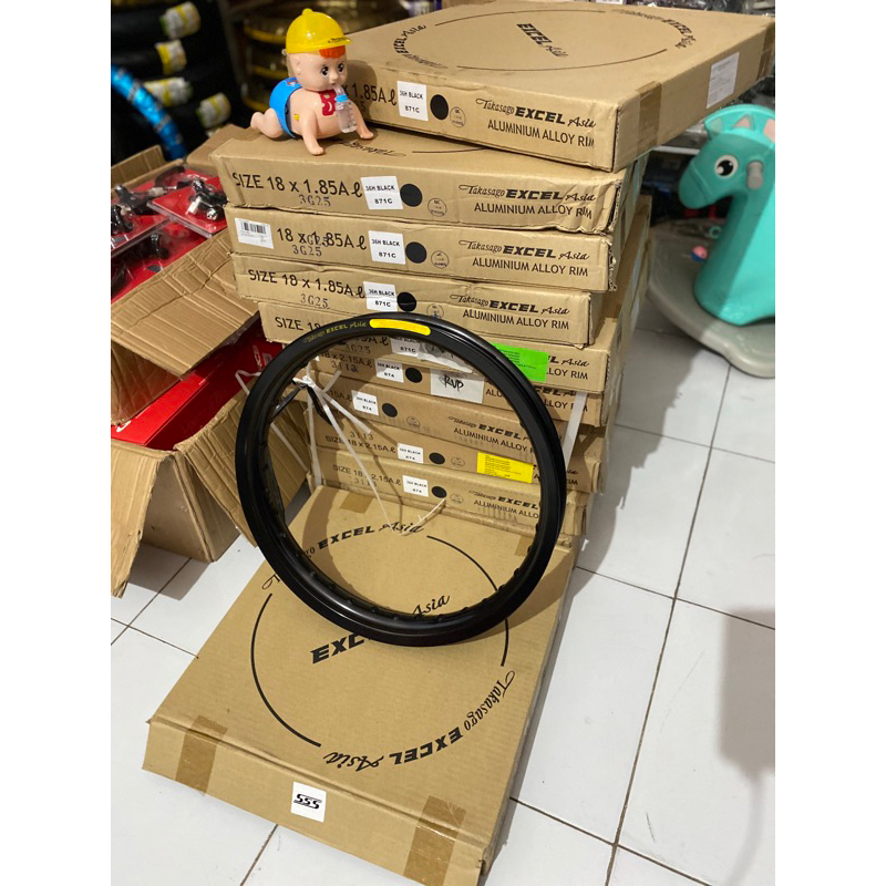 Velg Pelek Lingkaran Takasago Excel Asia Wshape 17 185 160 Gold Titanium Black Ring 18 Lebar 160 185