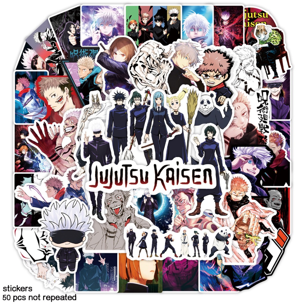 

STIKER VINIL ISI 50 PCS JUJUTSU KAISEN ANIME ANTI AIR AESTHETIC LOVERSTUFF