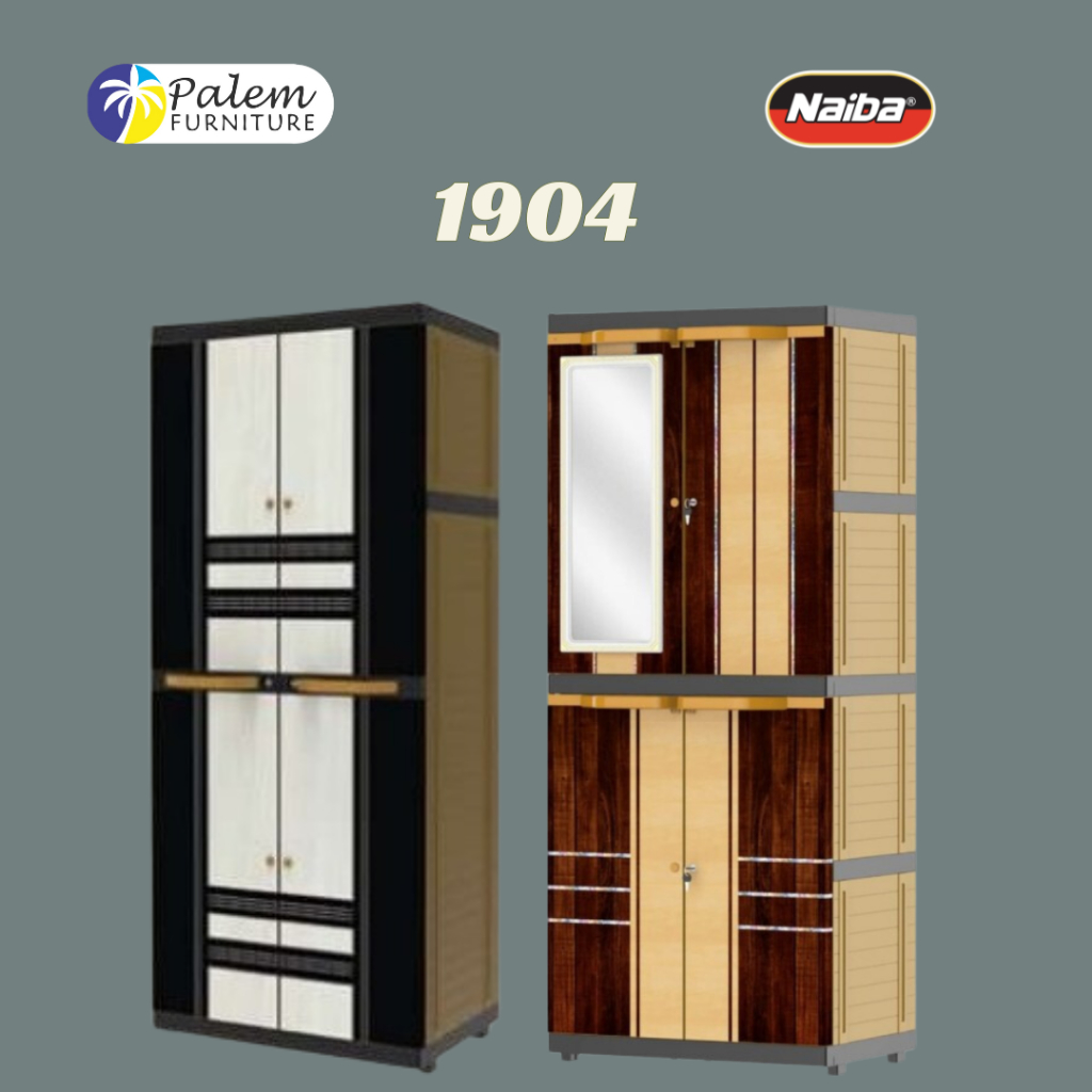 LEMARI PAKAIAN PLASTIK HANGER BOSTON 1904 NAIBA MOTIF MINIMALIS