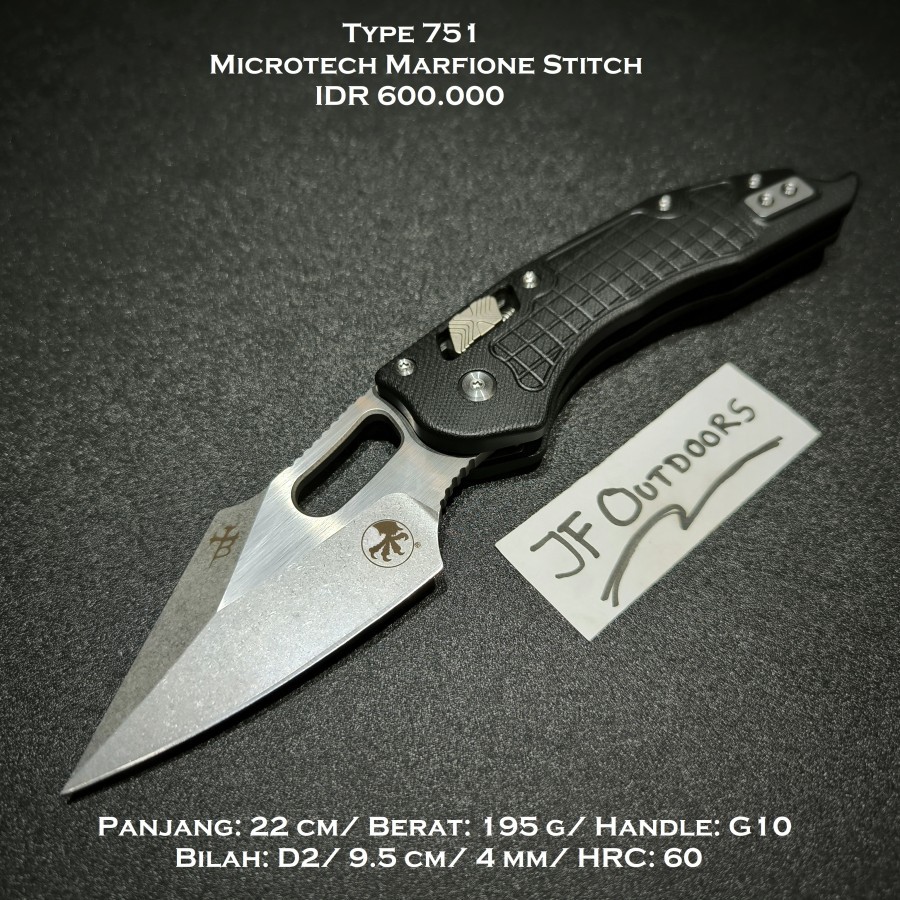 Pisau Bushcraft Outdoor EDC Unboxing Microtech Tony Marfione Stitch