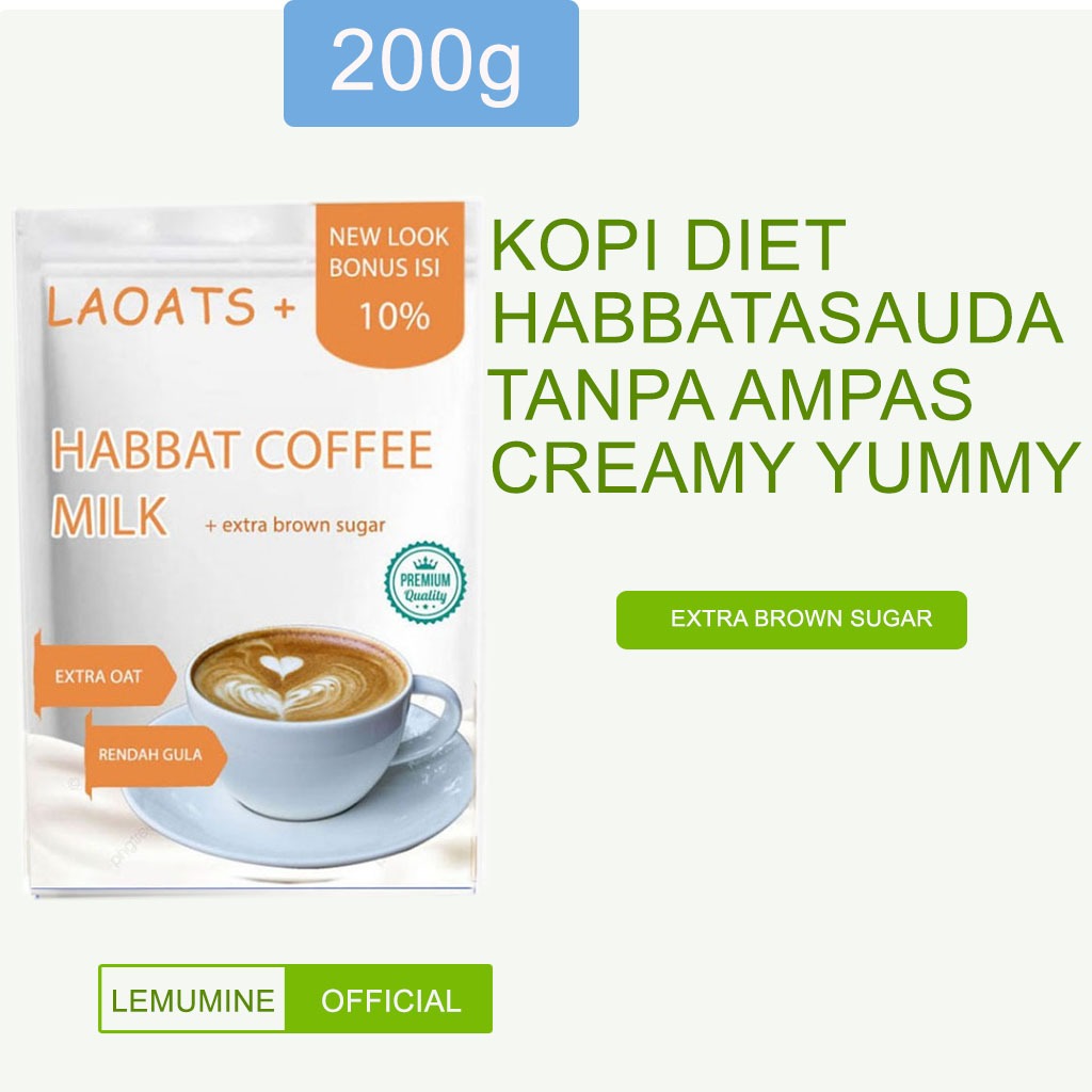 

Habbatussauda Minuman Diet Kopi Bubuk Tanpa Ampas Kopi Susu Gula Aren Pelangsing Badan Penurun Berat Badan Laoats