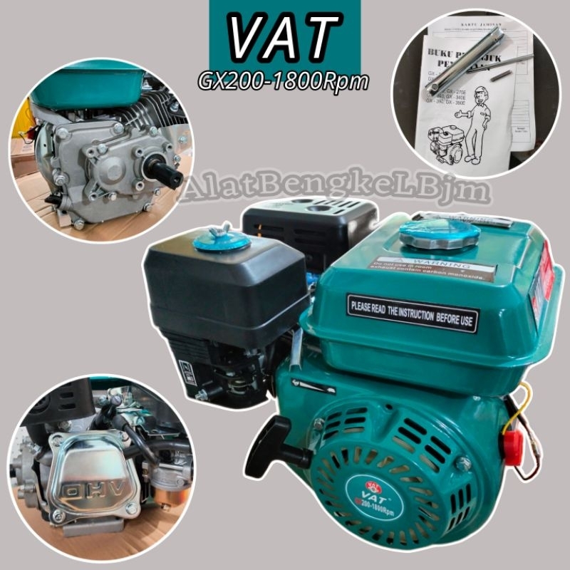 ENGINE "VAT" GX-200 PUTARAN LAMBAT ||GASOLINE ENGINE/MESIN PENGGERAK