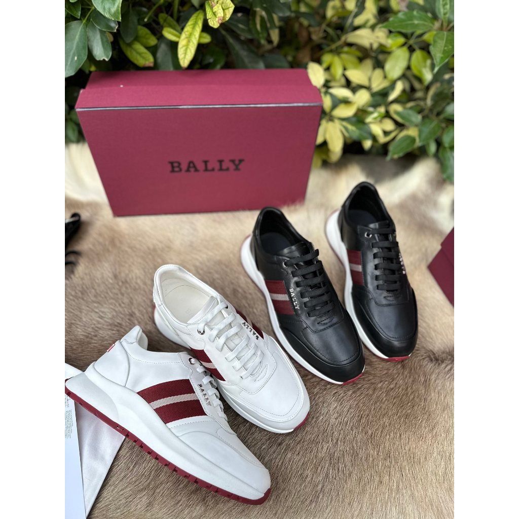 Sepatu kets kulit pria baru Bally original, sepatu kasual, sepatu pria modis dan serbaguna