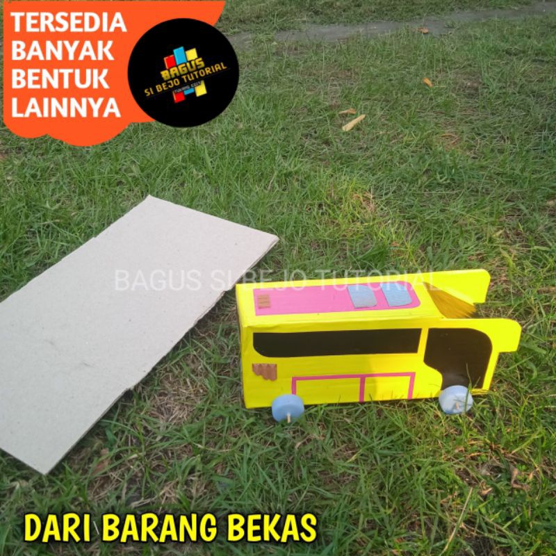 MOBIL MOBILAN BUS BUSWAY PRAKARYA DARI KARDUS SEBAGAI TUGAS SEKOLAH