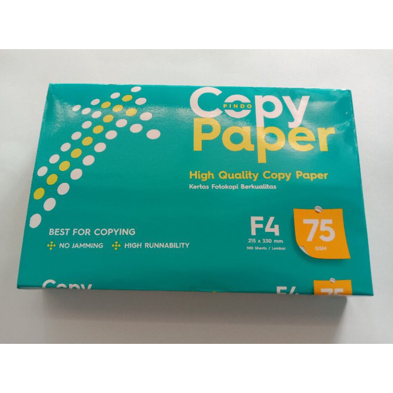 

Kertas HVS F4 Copy paper 75 Gsm/ Kertas print/ Kertas Fotocopy 1 Rim 500 lembar