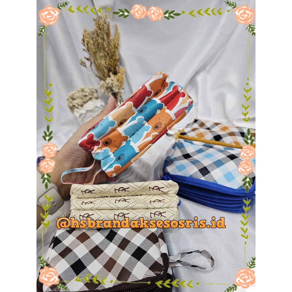 DOMPET 3 RESLETING 3RUANG / DOMPET FASHION ELEGAN / DOMPET KOIN WANITA / POUCH SLETING / VINTAGE POU