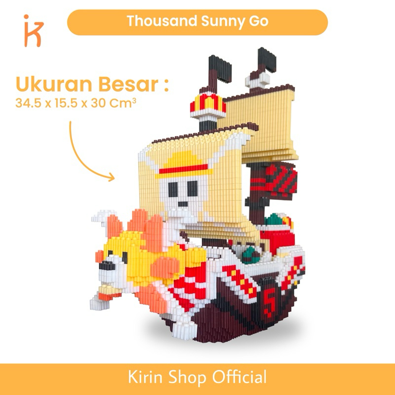 (COD) Kapal thousand sunny figure mainan micro block lego pasang edukasi dan koleksi