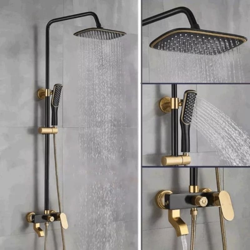 SHOWER SET SHOWER MANDI SET PANAS DINGIN WARNA BLACK /GOLD