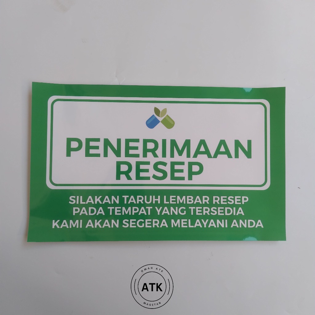 

Stiker Penerimaan Resep - Pengambilan Resep - Apotek - Farmasi - Pharmacy