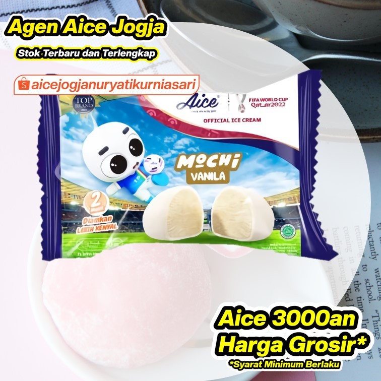 

Es Krim Aice Mochi Vanilla isi 40/ Ice Cream Aice moci vanila 1dus 3000an