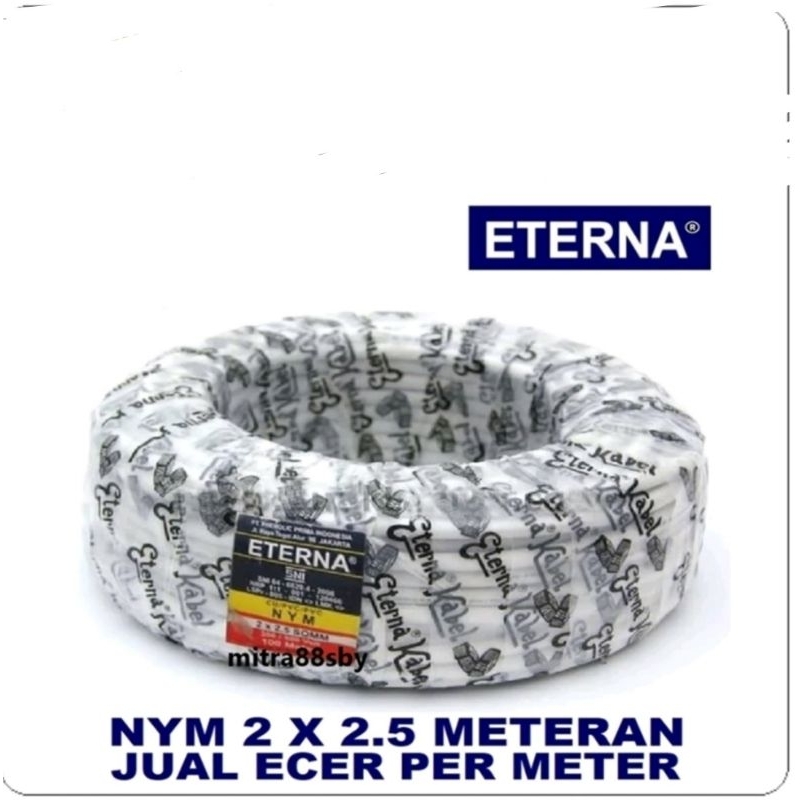 kabel listrik Eterna NYM 2x 2,5 , kabel eterna per 1 meter